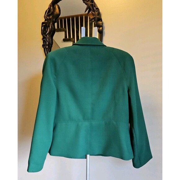 Talbots $169 Wool Blend Blazer Emerald Green Pocket Jacket Womens 16 Career New - Picture 7 of 7
